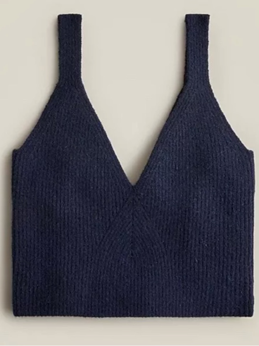 J.Crew V-Neck Knit Crop Top - Navy